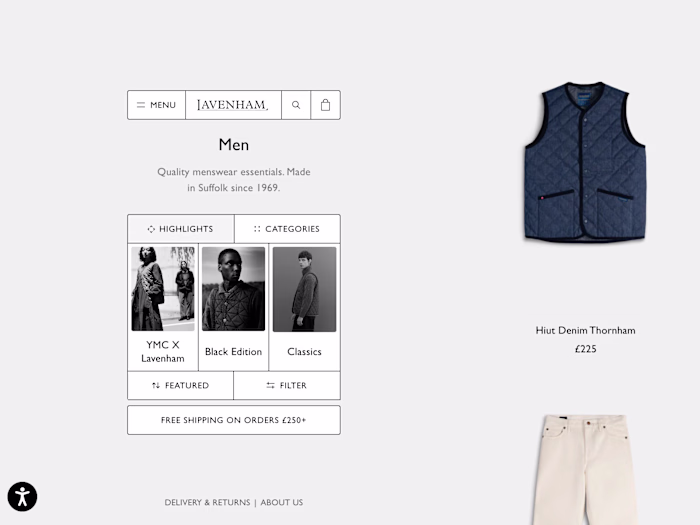 Lavenham Jackets headless ecom site