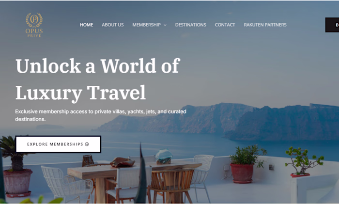 Opus Privé Luxury Event Website