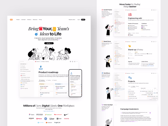 SaaS Landing Page Design for Team Collaboration Tools