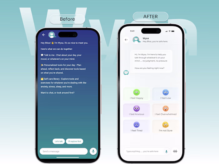 Wysa - Mental Health Chat Redesign