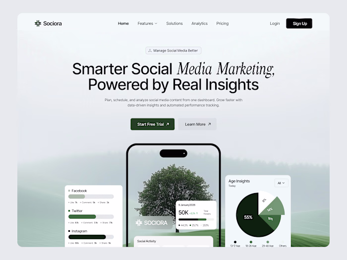 Designed a modern social media