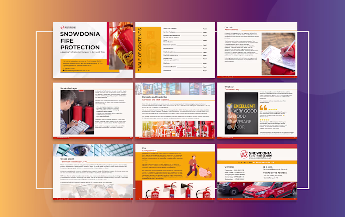 Created a multi-page brochure for a fire protection business.