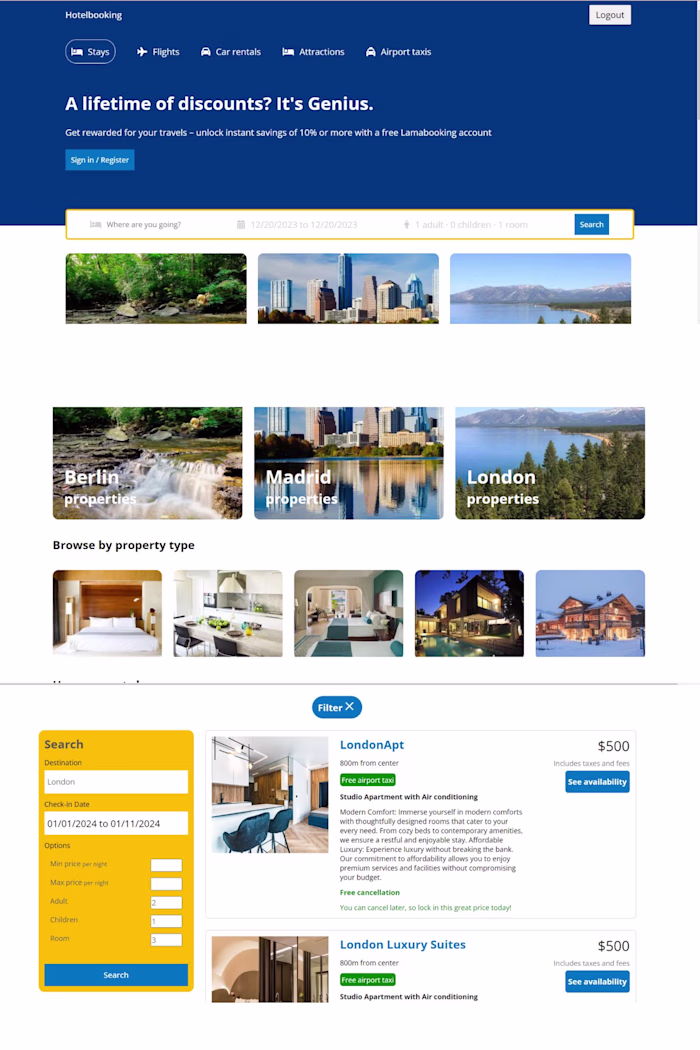Full-stack Hotel Booking Website