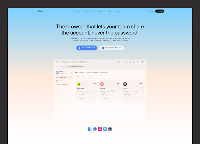 UI/UX Design for UniOps Mac App and Website