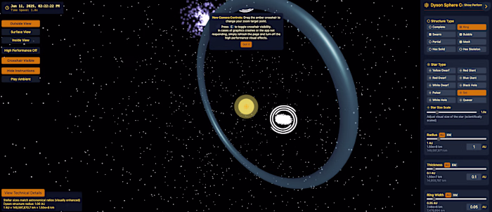 Dyson Spheres Visualization - Interactive 3D Megastructure D...
