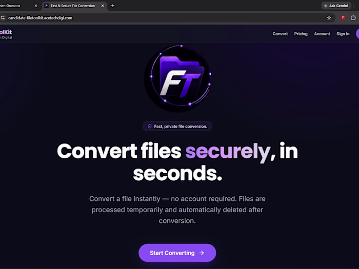 A professional file-processing workspace featuring