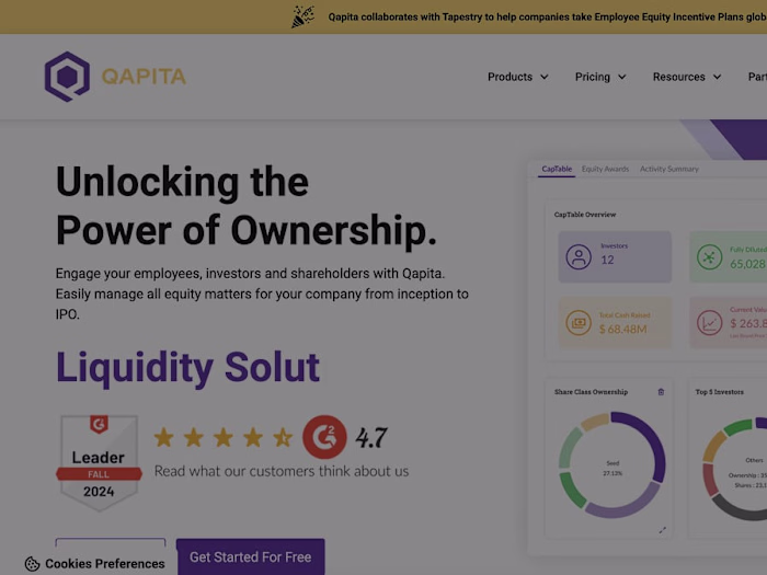 Qapita: #1 Rated Equity Management Software | CapTable, ESOPs &…