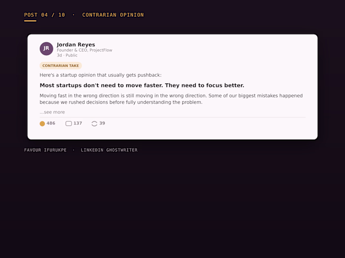 Project 3 Title:Founder LinkedIn Content