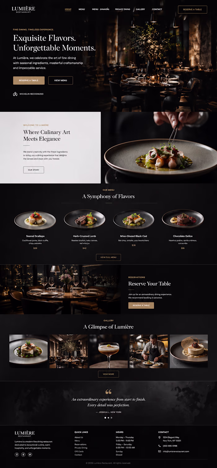 Restaurant Website Design 🍴
A custom