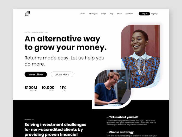 Investment Website Hero Section
