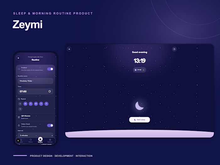 Zeymi — Mobile-First Sleep & Morning Routine App