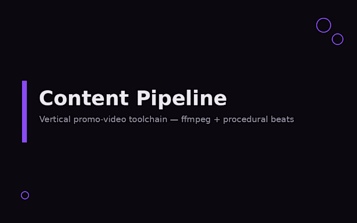 Content Pipeline — Promo Video Toolchain