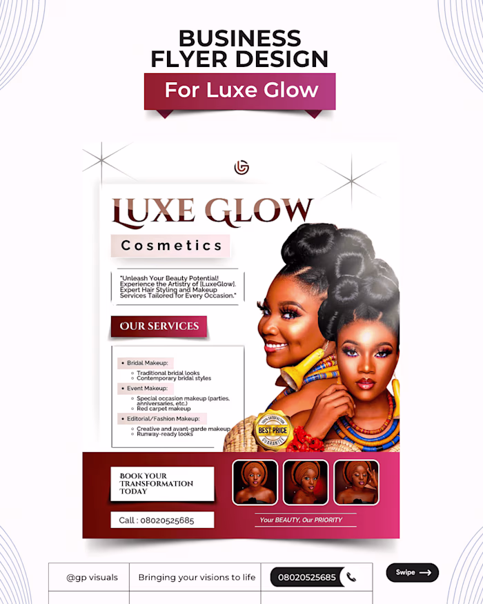 Business flyer Design for luxe glow :: Behance