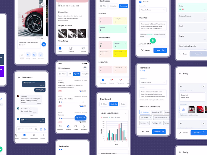Fleet Maintenance Management Mobile App Design