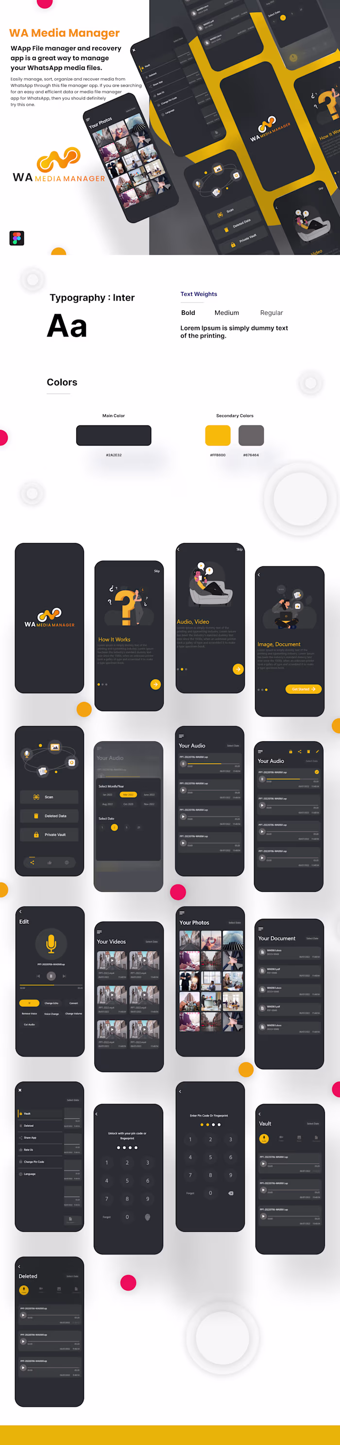 WA Media Manager App design