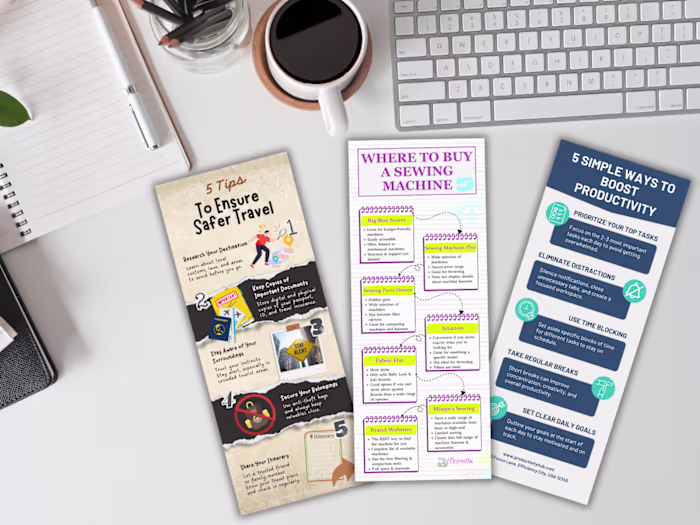 Branded Infographics for Education, Productivity, and Travel