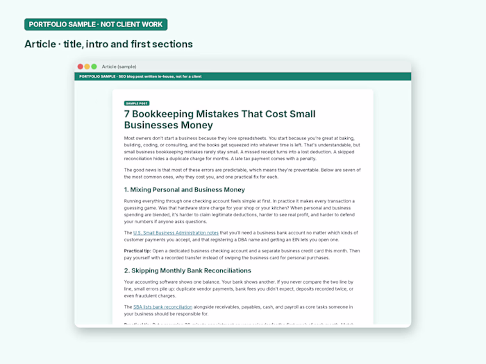 Blog Post: 7 Bookkeeping Mistakes Small Businesses Make