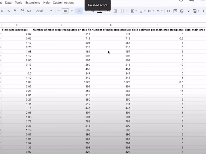 Automated Spreadsheet Data Processing