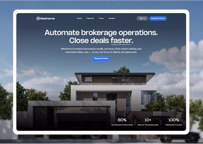 MaxHome.AI Landing Page Redesign