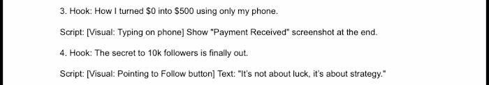 Script sample for social media