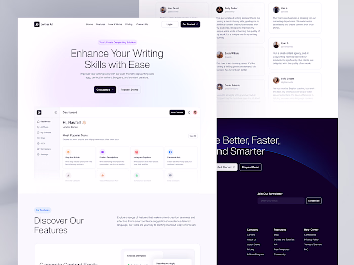 AI Copywriting Tools Web App Landing Page