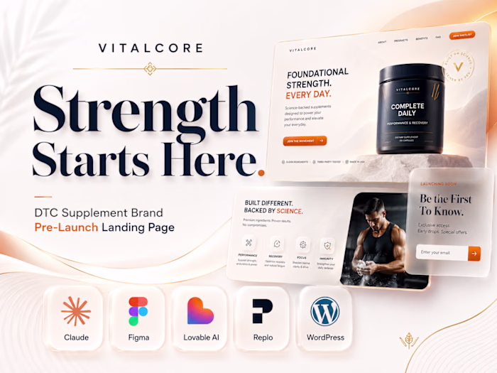 VITALCORE — Supplement Brand Landing Page (Concept)