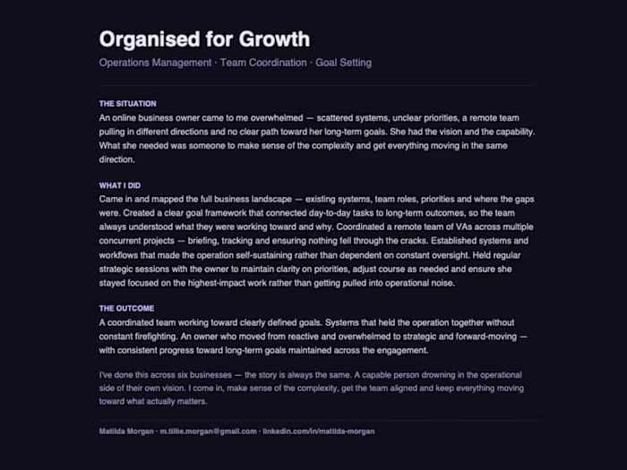 Organised for Growth