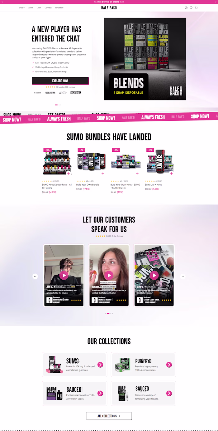 Half-Bakd Shopify Storefront Development