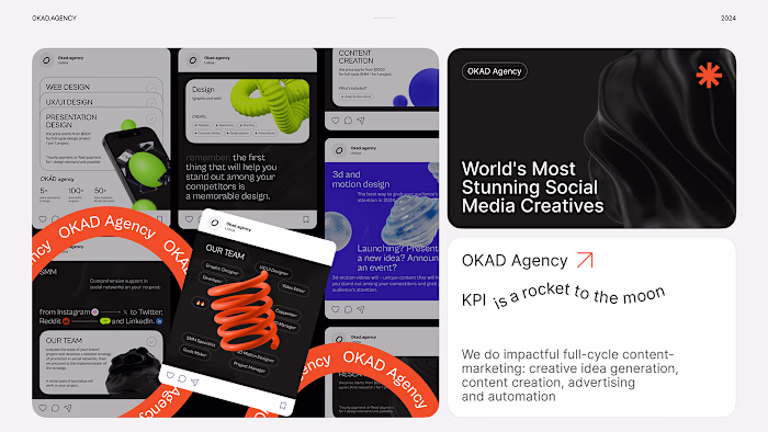 Social media post design OKAD Agency 2023-2024 