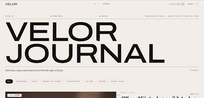 VELOR — a design-house concept