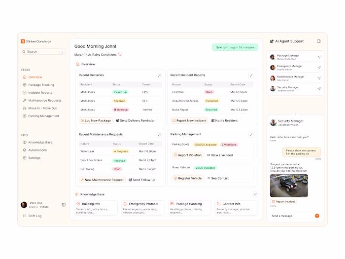Blinker Concierge - Dashboard Design
