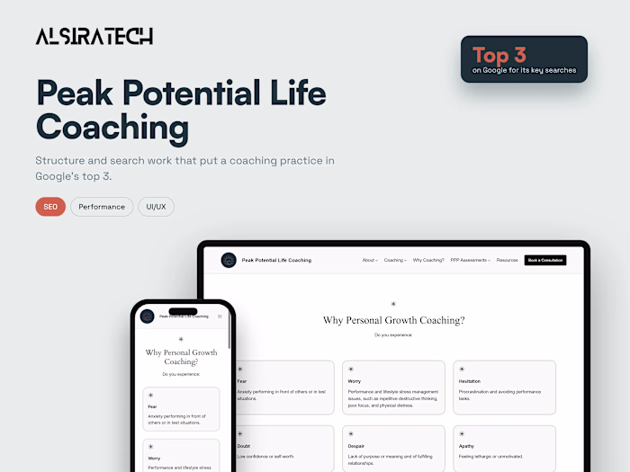 Peak Potential Life Coaching SEO Case Study