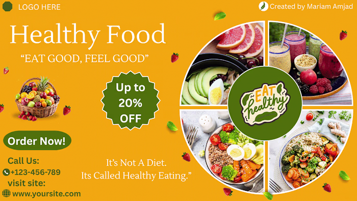Healthy Food – Poster & Visual Identity Design