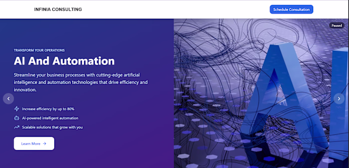 A professional website for a consulting firm