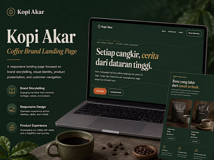 A responsive landing page concept