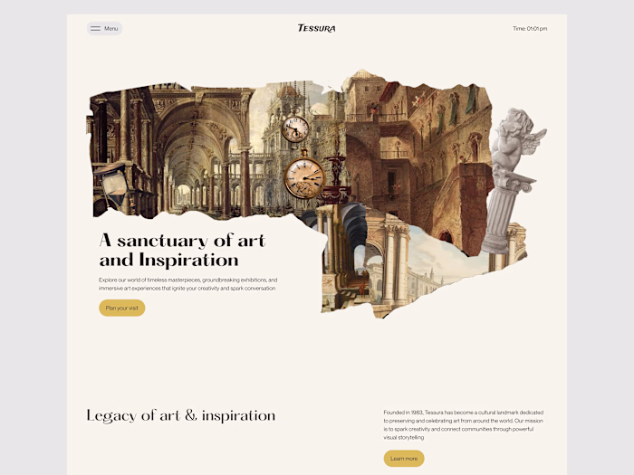 Tessura Museum Website Interface