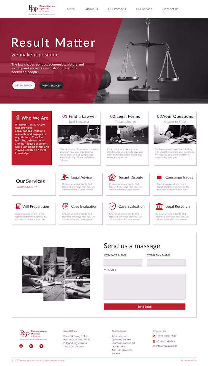 Web Design for the Law Firm Ratna Djarum & Partners