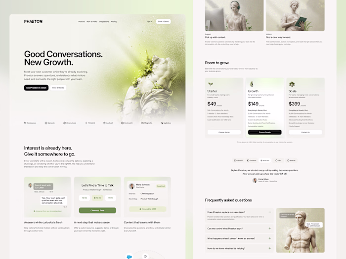 Phaeton AI SaaS Landing Page Design