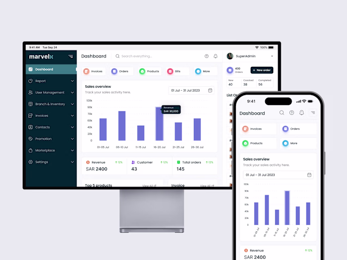 MarvelX - POS Dashboard