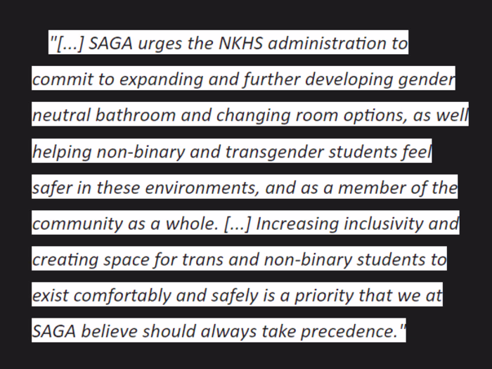 Persuasive Writing - SAGA Letter to NKHS Admins