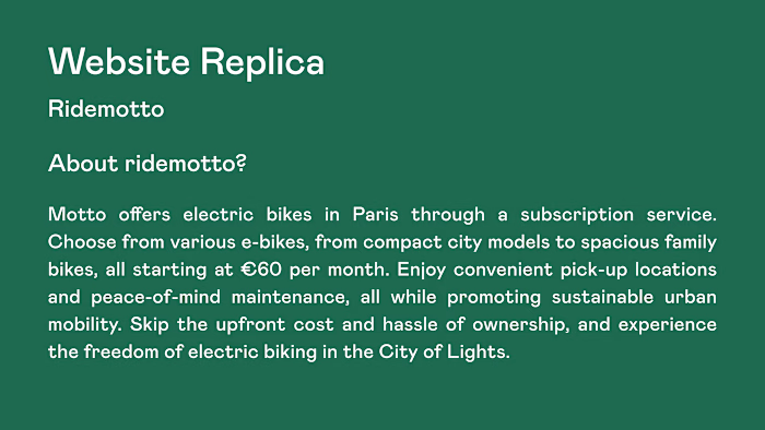 Ridemotto Website Replica: Behance