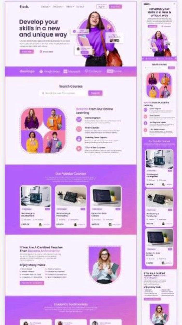 E-learning Landing Page Design 