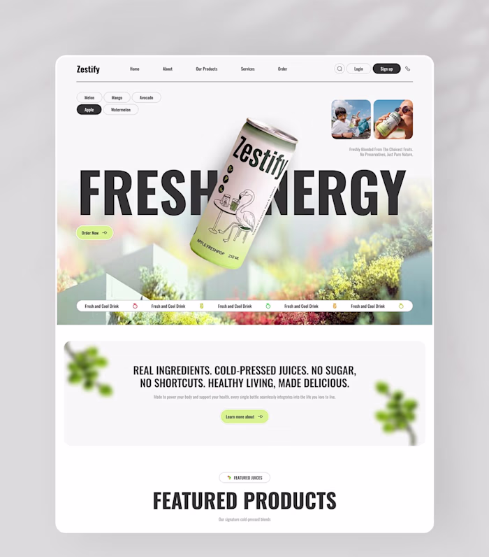Framer Ecommerce Landing Page Design-Zestify