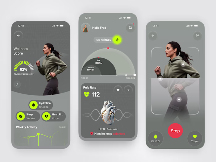 Fitness Tracking Mobile App UI