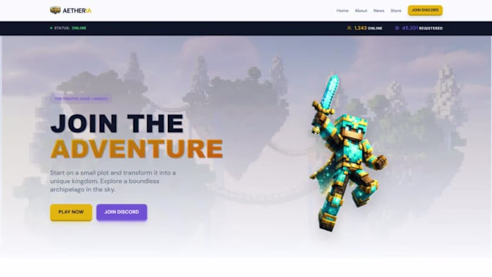 Minecraft Website Prototype 01