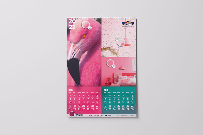 CROWN PAINTS 2022 CALENDAR DESIGN 
