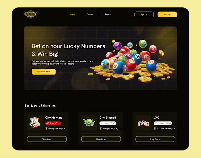 Lottery Game website