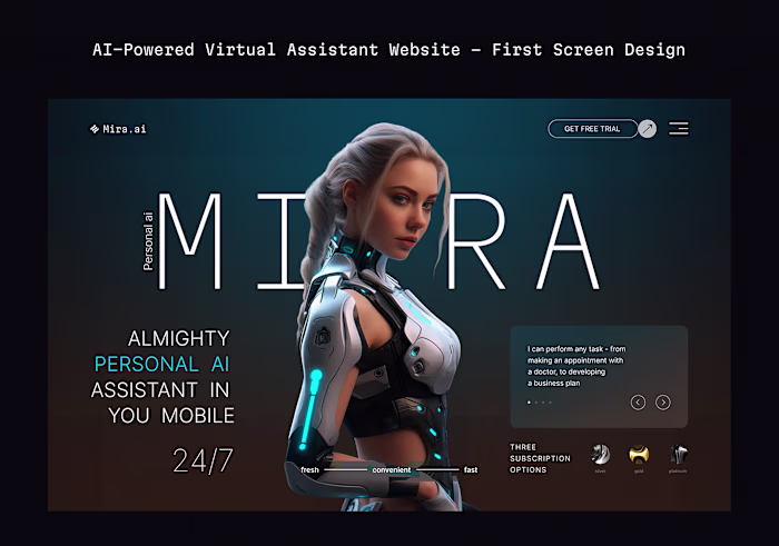 FIRST SCREEN DESIGN_Personal AI assistant - MIRA.AI : Behance