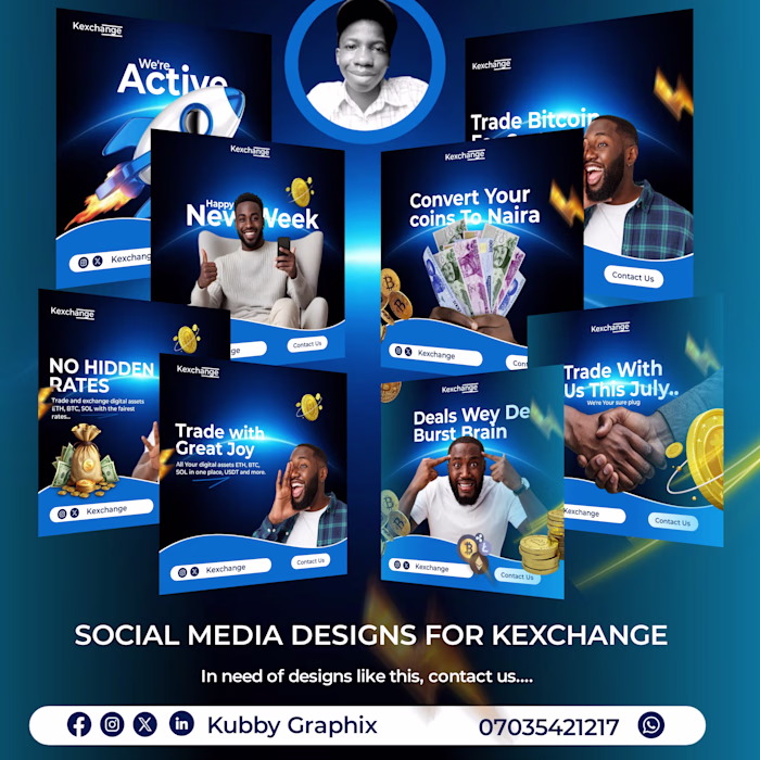 Social Media designs For Kexchange, A Digital asset Brand 