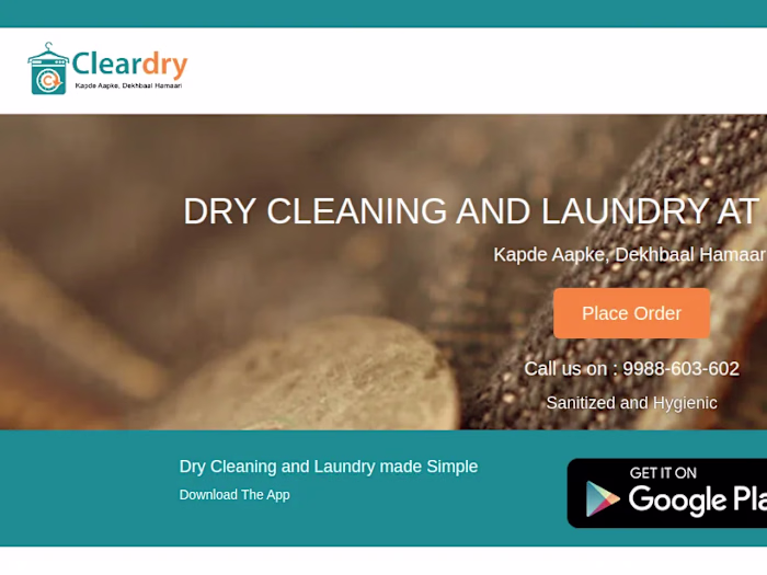 Admin panel for door-to-door dry cleaning services - clearly.in